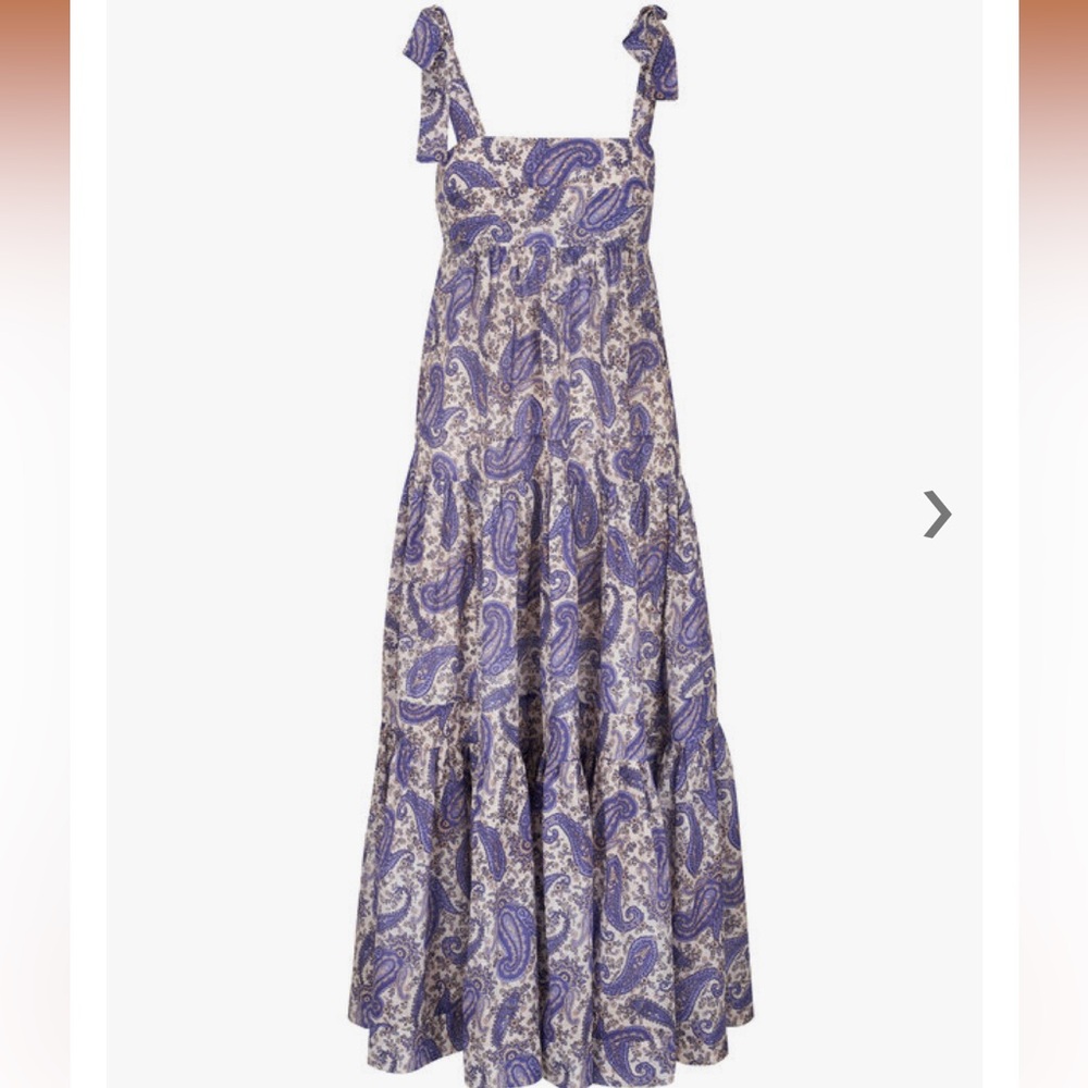Zimmermann Purple Paisley Pattern Linen Sundress